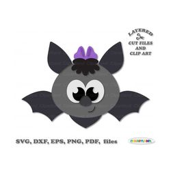 INSTANT Download. Cute Halloween vampire bat cut files and clip art. B_14.