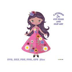 instant download. cute summer doll girl cut file and clip art. commercial license is included! d_1.