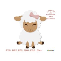 INSTANT Download. Cute little sheep svg cut file and clip art. Commercial license is included! S_18.