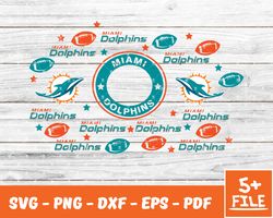 Miami Dolphins Full Wrap Template Svg, Cup Wrap Coffee 20
