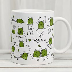 Frog Yoga Mug, Yoga Frog Mug, Yoga Lover Gift