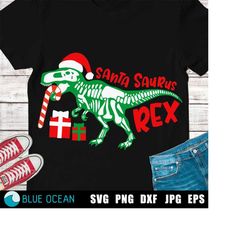 Santa Saurus REX SVG, Christmas T-Rex SVG,  Christmas Dinosaur svg, Digital cut files