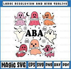 Applied Behavior Analysis ABA Halloween Svg, Spooky Cute Ghosts ABA Svg, Happy Halloween Png, Digital Download