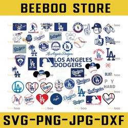 53 Files LA Dodgers Cut Files, SVG Files, Baseball Clipart, Cricut Los Angeles Dodgers Cutting Files, MLB svg, Clipart