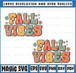 Fall Vibes Svg, Vintage Groovy Fall Season Retro Leopard Autumn Svg, Happy Halloween Png, Digital Download