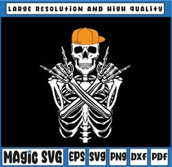Rocker Skeleton Cap Skater Halloween Svg, Hand Rock Rocker Skeleton Svg, Happy Halloween Png, Digital Download