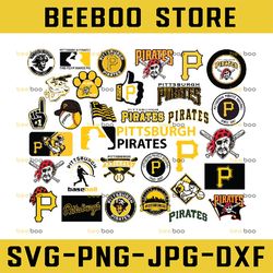 32 Files Pittsburgh Pirates Svg, Cut Files, Baseball Clipart, Cricut Pittsburgh svg, Pirates svg, MLB svg, Clipart