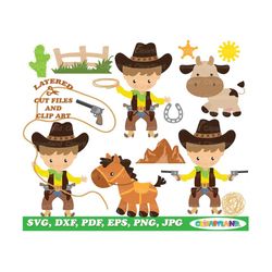 INSTANT Download. Little cowboy cut file and clip art. C_5. Personal and commercial use.