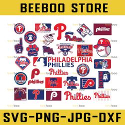 30 Files Philadelphia Phillies Svg, Baseball Clipart, Philadelphia Svg, Phillies svg, Cutting Files,MLB svg, Clipart