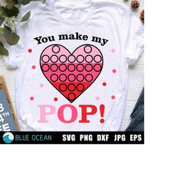 You make my heart pop SVG, Valentine SVG, Kids Valentine SVG, Valentines day shirt svg