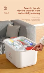 Sleek Household Medical Box Emergency Medical Storage Box Drug Large Capacity Box Drug Storage Box(US Customers)