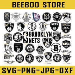 34 Files NBA Brooklyn Nets, Brooklyn svg, Net svg, Basketball Academy, Broklyn svg,basketball svg,NBA svg, NBA svg, Bask