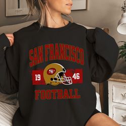San Francisco Football Sweatshirt, NFL 49ers Shirt, Vintage Style San Francisco Football Crewneck, Football Fan Gifts, 4
