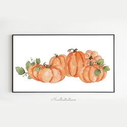 Samsung Frame TV Halloween Pumpkin Watercolor Downloadable, Digital Download Art