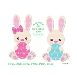 INSTANT Download. Easter bunny svg cut file and clip art. Commercial license is included! B_39.