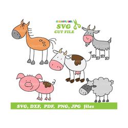 INSTANT Download. Stick figure farm animals svg cut files and clip art. Sfa_1. Personal and commercial use.