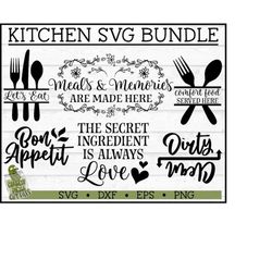 Kitchen Decor SVG Bundle, dxf, eps, png, Silhouette Cameo, Cricut, Cutting File, Food, Dishwasher, Kitchen Decor, Digita