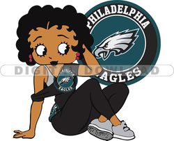 Philadelphia Eagles Betty Boop Svg, NFL Svg, Girl Sport Svg, Football Svg Download Digital File 09