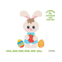 INSTANT Download. Cute Easter bunny boy svg cut files and clip art. Personal and commercial use. B_4.