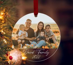 custom family picture ornament, christmas gift ornament, photo ornament