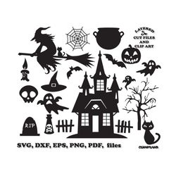 INSTANT Download. Halloween silhouette. Svg cut files. Ch_4. Personal and commercial use.