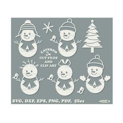 INSTANT Download. Cute Christmas snowman svg cut files. Personal and commercial use. S_24.