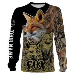 Fox hunting Custom Name 3D All over print shirts &8211 personalized hunting gifts &8211 FSD225