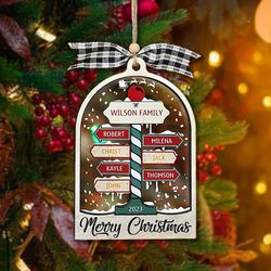 Pesonalized Family Christmas Ornament, Custom Family and Pet Ornament, Personalized 4D Christmas Ornament