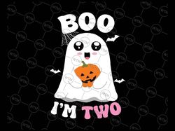 Custom File Ghost Boo I'm Two Years 2nd Birthday Kids Svg, Halloween Groovy Pumpkin Svg, Happy Halloween Png, Digital Do