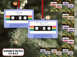 Swift Music Singer Cassette Tape Flat Personalized Christmas Ornament