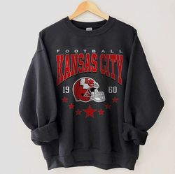 Kansas City Football Sweatshirt, Vintage Style Kansas City Football Shirt, Kansas City Chief Hoodie Gift for fan