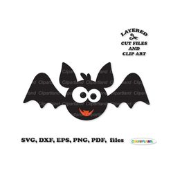 INSTANT Download. Cute Halloween  bat svg cut files and clip art. Personal and commercial use. B_4.