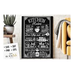 Kitchen Rules SVG, Kitchen vintage poster svg,  Kitchen svg, Funny kitchen svg, Cooking Funny Svg, Pot Holder Svg, Kitch
