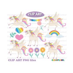 INSTANT Download. Cute unicorn clip art. CU_17_Unicorn.  Personal and commercial use.