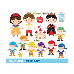 INSTANT Download.  Snow White clip art. CS_3. Personal and commercial use.