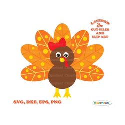 INSTANT Download. Cute turkey svg cut file and clip art. Commercial license is included ! T_11.