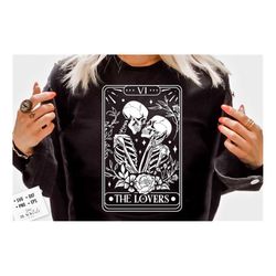The Lovers tarot card SVG, The lovers svg, The Lovers SVG, Skeleton Love Tarot Card SVG, Skeleton love floral svg