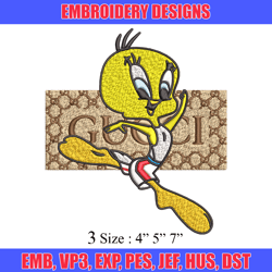 Tweety Gucci Embroidery design, Tweety Gucci cartoon Embroidery, cartoon design, Embroidery File, Digital download.