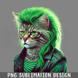 80s Heavy Metal Cat With PNG Download