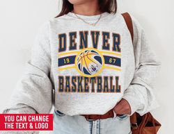 Denver Nugget, Vintage Denver Nugget Sweatshirt T-Shirt, Nuggets Sweater, Nuggets T-Shirt, Basketball Fan Shirt, Retro D