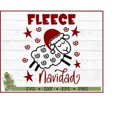 Fleece Navidad Christmas SVG File, dxf, eps, png, Christmas Sheep svg, Lamb svg, Silhouette Cameo svg, Cricut svg, Cut F
