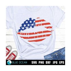 4th of july lips SVG, American flag lips SVG, Patriotic lips cut files