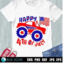 4th of July monster truck SVG, Patriotic Monster Truck, American Flag truck, digital cut files