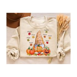 Personalized Fall Mama with Kids Name, Pumpkin Gnome Mama Png, Fall Mama Png with Gnome Pumpkins, Thanksgiving Png, Png