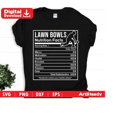 Lawn bowls svg files - funny nutritional facts graphic art artsy artwork lawn bowler sports instant digital downloads
