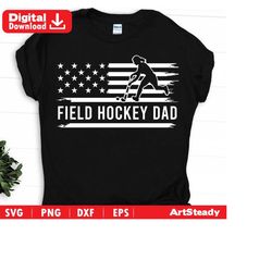 Field hockey svg files - DAD FEMALE art mixed with USA patriotic flag theme graphic art Field hockey sports instant digital downloads
