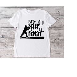 Eat Sleep Baseball repeat silhouette, art graphic, Svg , Png, Dxf instant digital downloads