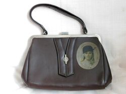 Women Evening Bag for Every Day Faux Leather Brown USSR Soviet Vintage 1970s