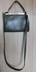 Women Shoulder Bag for Every Day Faux Leather Gray Soviet Vintage USSR 1970s