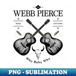 Webb Pierce Acoustic Guitar Vintage Logo - PNG Transparent Digital Download File for Sublimation - Perfect for Creative Projects